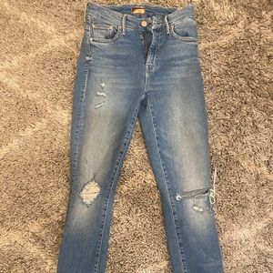 MOTHER  high waisted looker ankle chew jeans